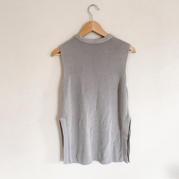 Wilfred Aritzia Palmier Sweater Side Split Knit Sleeveless Tank Top Gray Size M - Picture 2 of 11